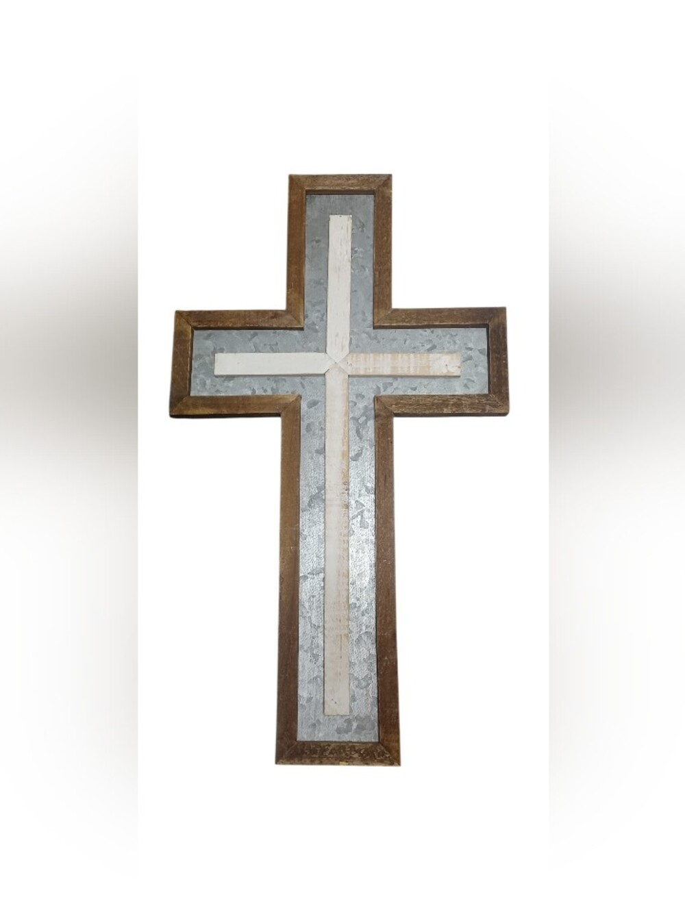 Hobby Lobby Wood Frame Cross Wall Art - Brown, Silver, Cream